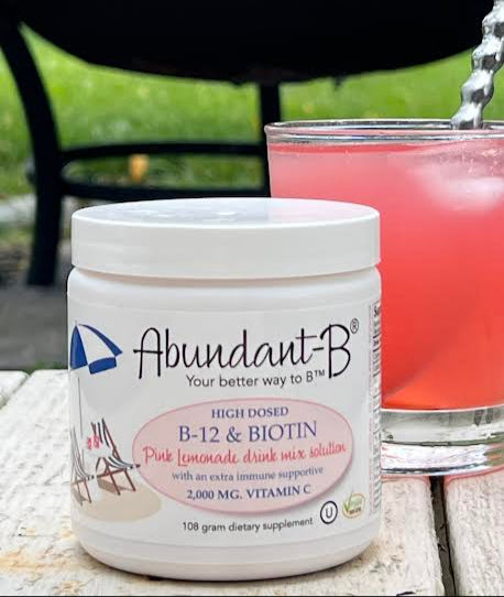 Abundant-B® High-Dosed Methyl B-12 & Biotin Pink Lemonade drink mix solution