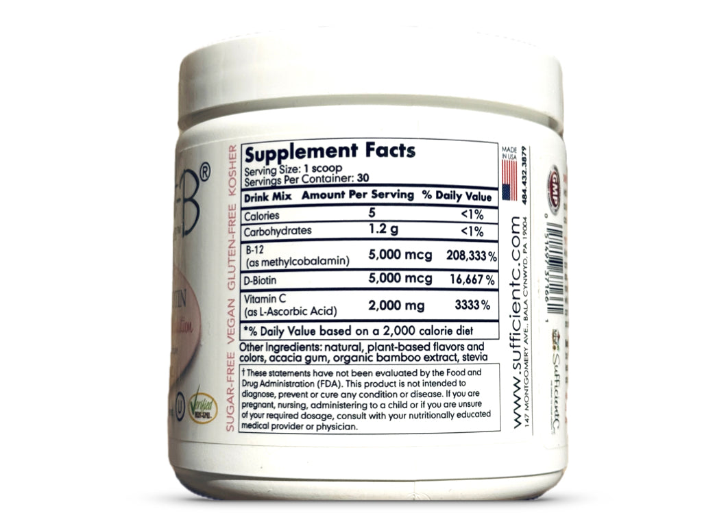 Abundant-B® High-Dosed Methyl B-12 & Biotin Pink Lemonade drink mix solution