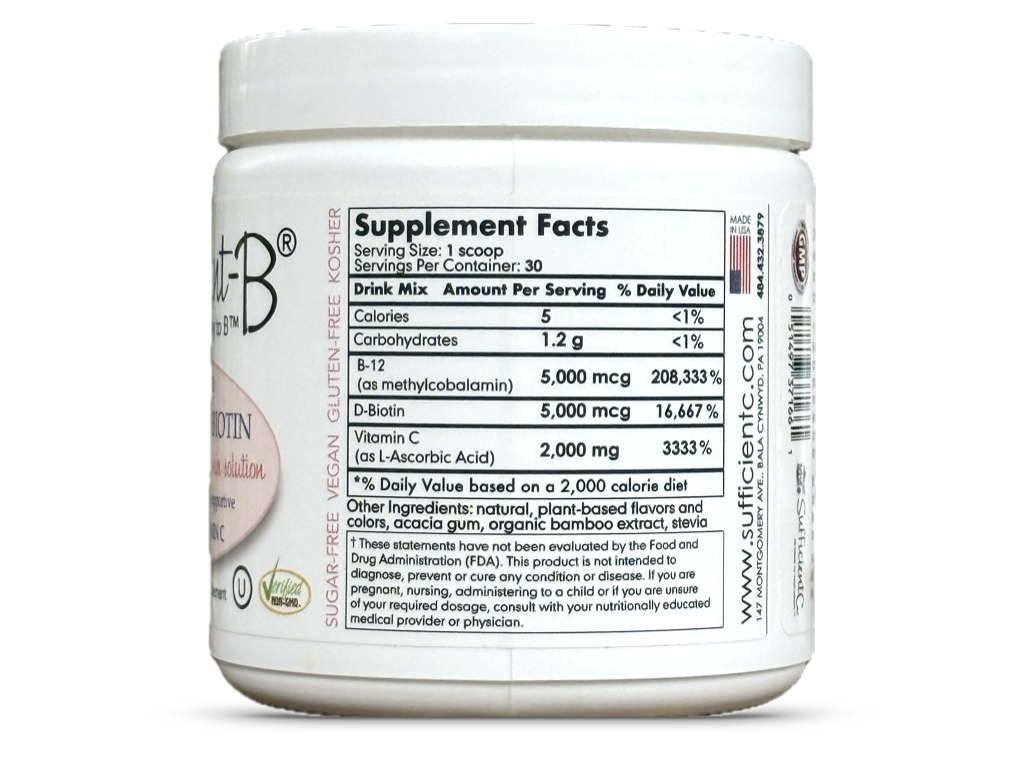 Abundant-B® High-Dosed Methyl B-12 & Biotin Pink Lemonade drink mix solution