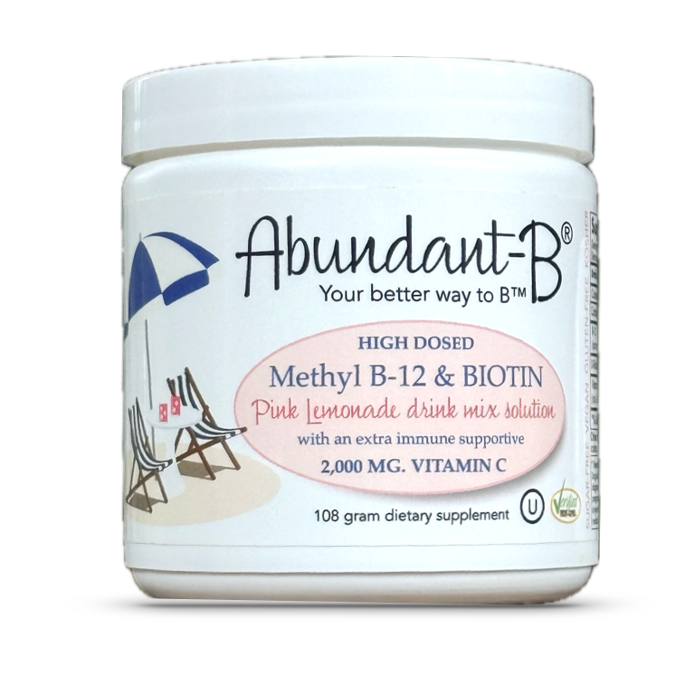 Abundant-B® High-Dosed Methyl B-12 & Biotin Pink Lemonade drink mix solution