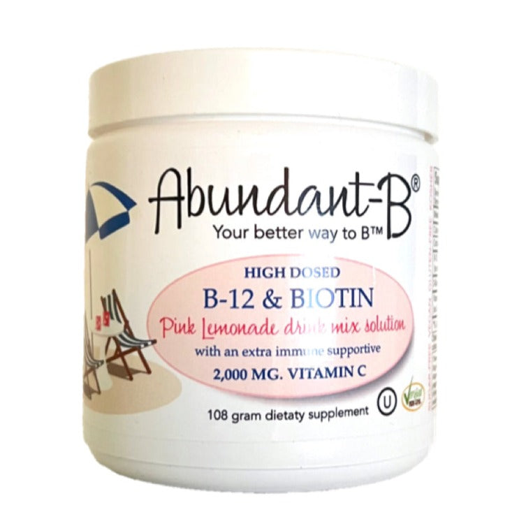 ABUNDANT-B wholesale casepack - High Dosed B-12 & Biotin Pink Lemonade Drink Mix Solution