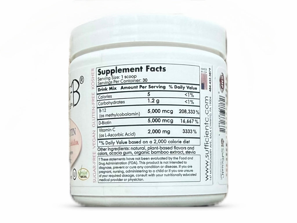 Abundant-B® High-Dosed Methyl B-12 & Biotin Pink Lemonade drink mix solution