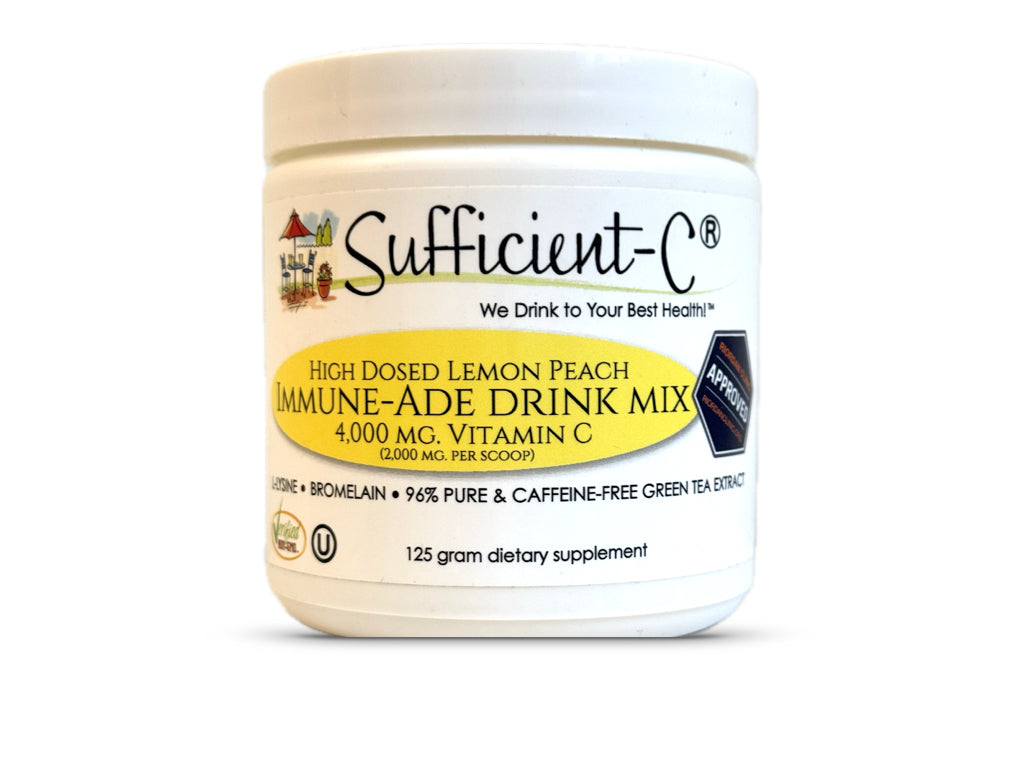 Sufficient-C® High Dose Vitamin C Lemon Peach Immune-Ade drink mix - 125 gram size