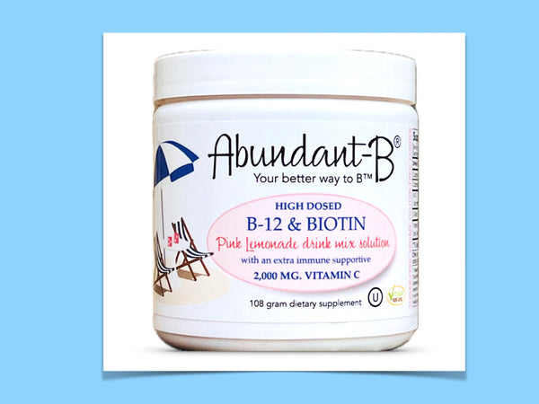 Abundant-B® High-Dosed Methyl B-12 & Biotin Pink Lemonade drink mix solution