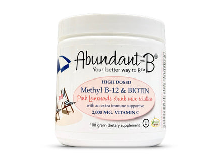 Abundant-B® High-Dosed Methyl B-12 & Biotin Pink Lemonade drink mix solution