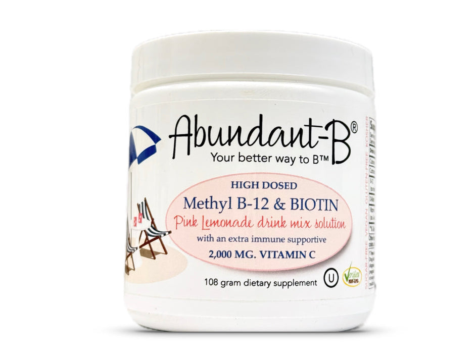 Abundant-B® High-Dosed Methyl B-12 & Biotin Pink Lemonade drink mix solution