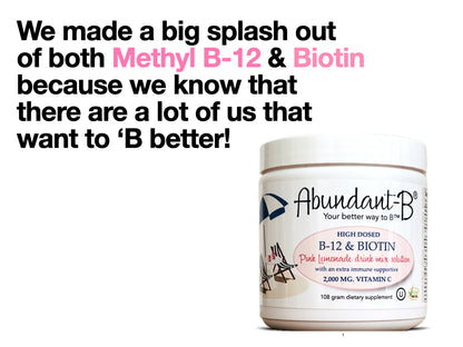 Abundant-B® High-Dosed Methyl B-12 & Biotin Pink Lemonade drink mix solution