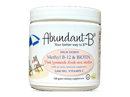 Abundant-B® High-Dosed Methyl B-12 & Biotin Pink Lemonade drink mix solution