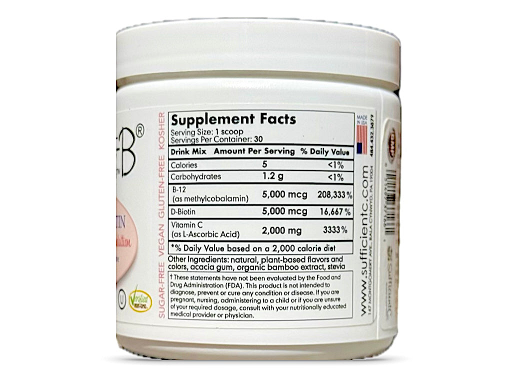 Abundant-B® High-Dosed Methyl B-12 & Biotin Pink Lemonade drink mix solution