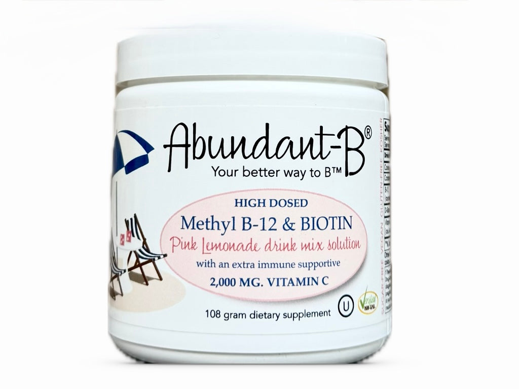 Abundant-B® High-Dosed Methyl B-12 & Biotin Pink Lemonade drink mix solution