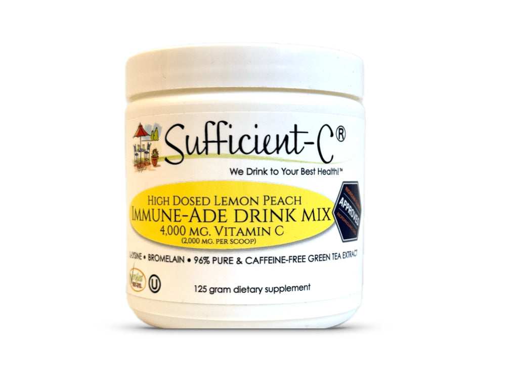 Sufficient-C® High Dose Vitamin C Lemon Peach Immune-Ade drink mix - 125 gram size
