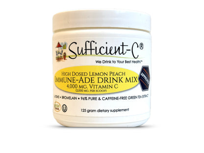 Sufficient-C® High Dose Vitamin C Lemon Peach Immune-Ade drink mix - 125 gram size