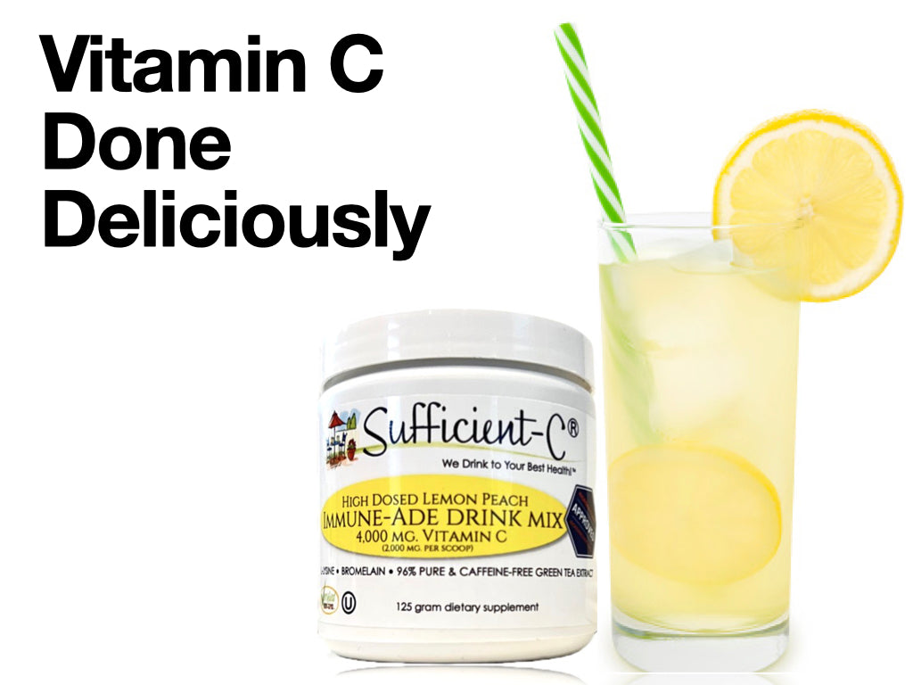 Sufficient-C® High Dose Vitamin C Lemon Peach Immune-Ade drink mix 125 gram size