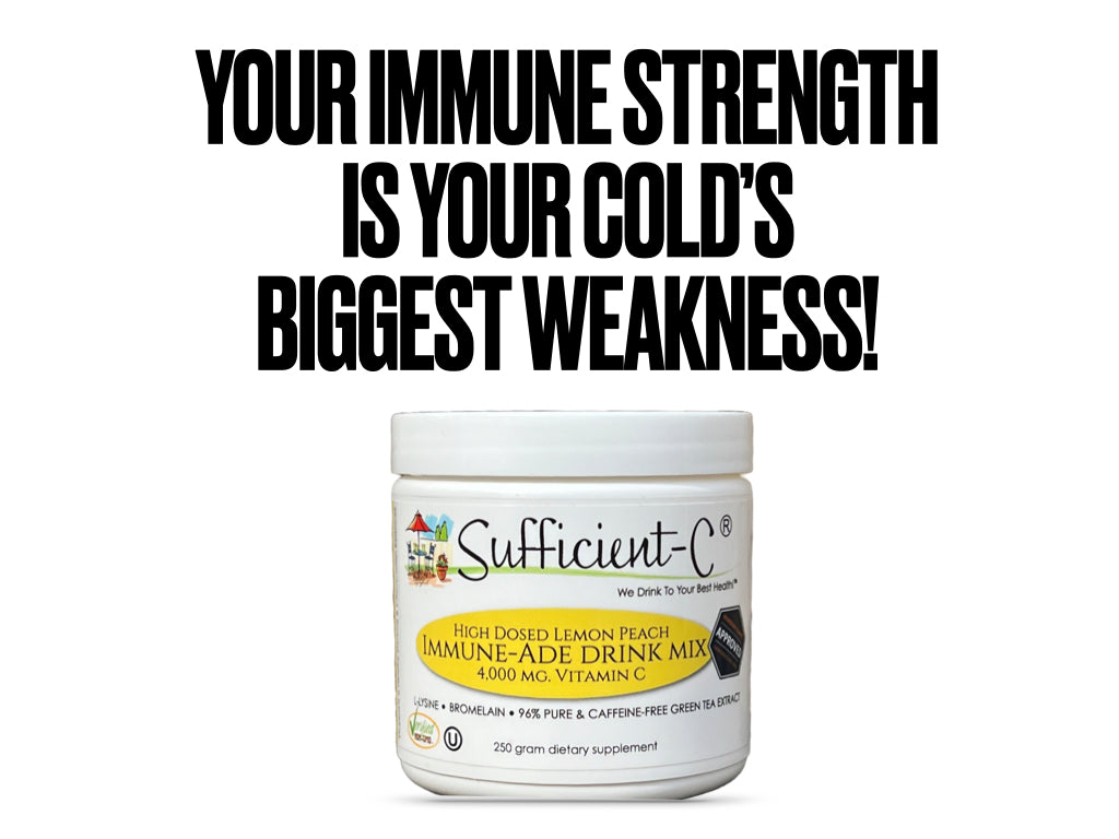 Sufficient-C® High Dose Vitamin C Lemon Peach Immune-Ade drink mix 125 gram size