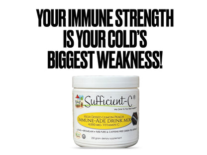 Sufficient-C® High Dose Vitamin C Lemon Peach Immune-Ade drink mix 125 gram size