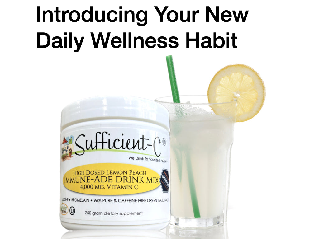 Sufficient-C® High Dose Vitamin C Lemon Peach Immune-Ade drink mix